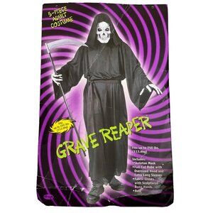 Grave Reaper Halloween Costume 5-Piece Adult Up To 250 lbs (Sickle Not Included)